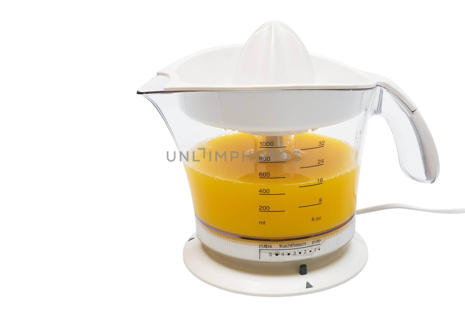 Modern juice extractor on a white background