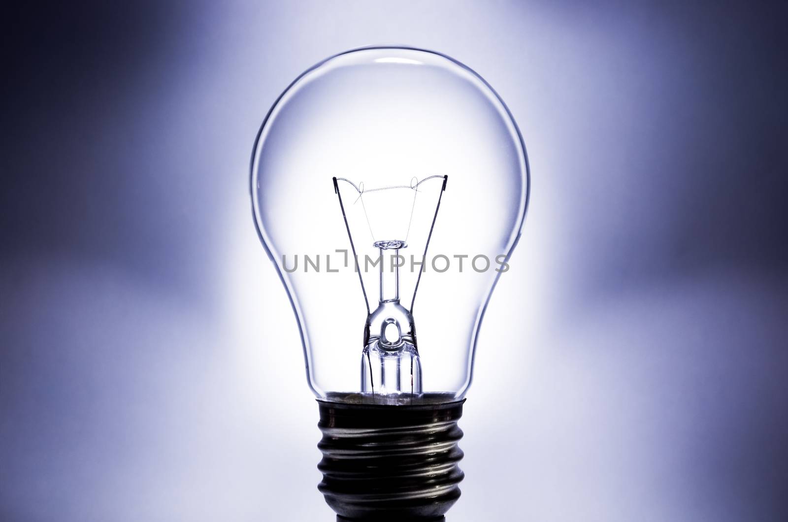 Electric light bulb on white background