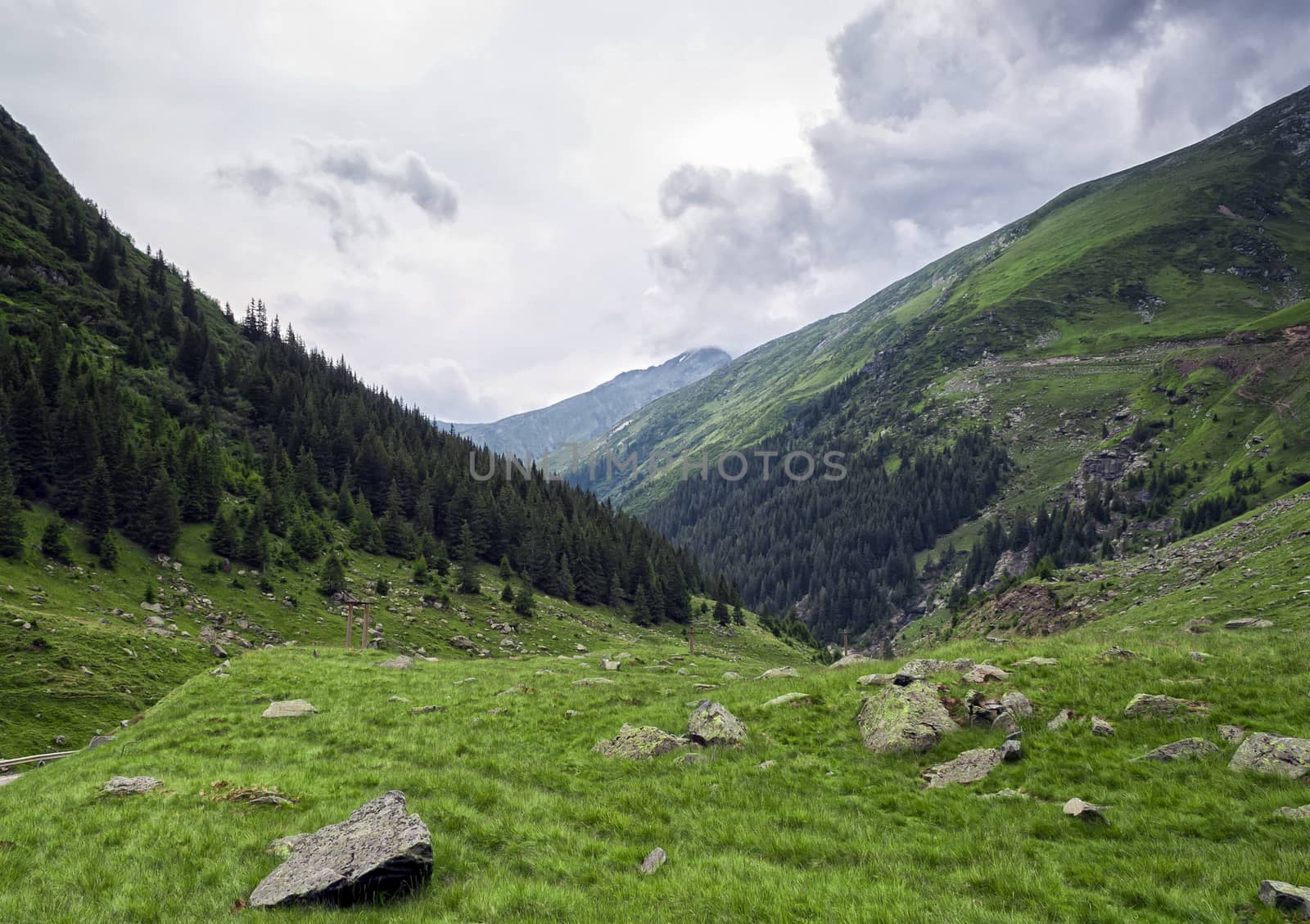 Beautiful mountains landscape in Carpathian on the Transfagarasan road.