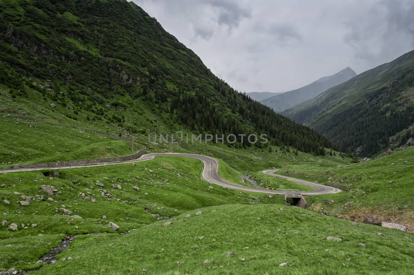 Beautiful mountains landscape in Carpathian on the Transfagarasan road.