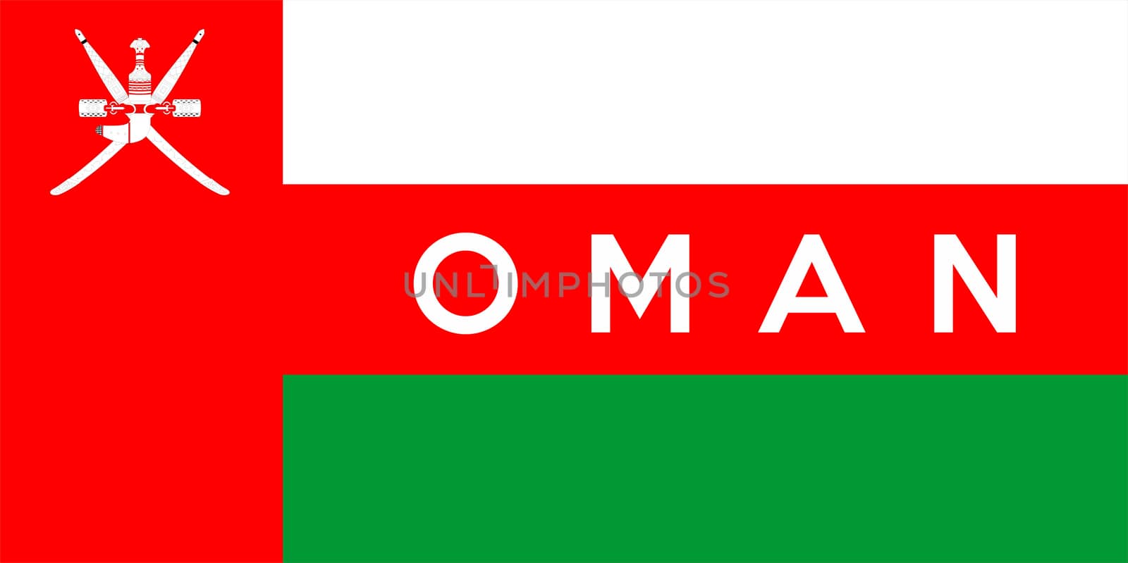 very big size illustration country flag of Oman