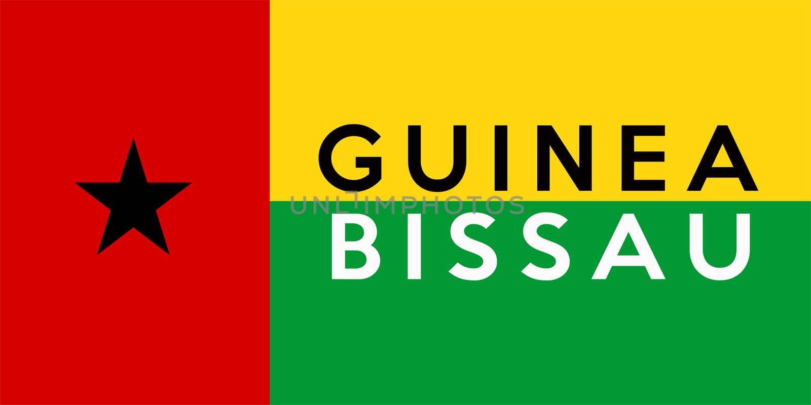 very big size illustration country flag of Guinea-Bissau