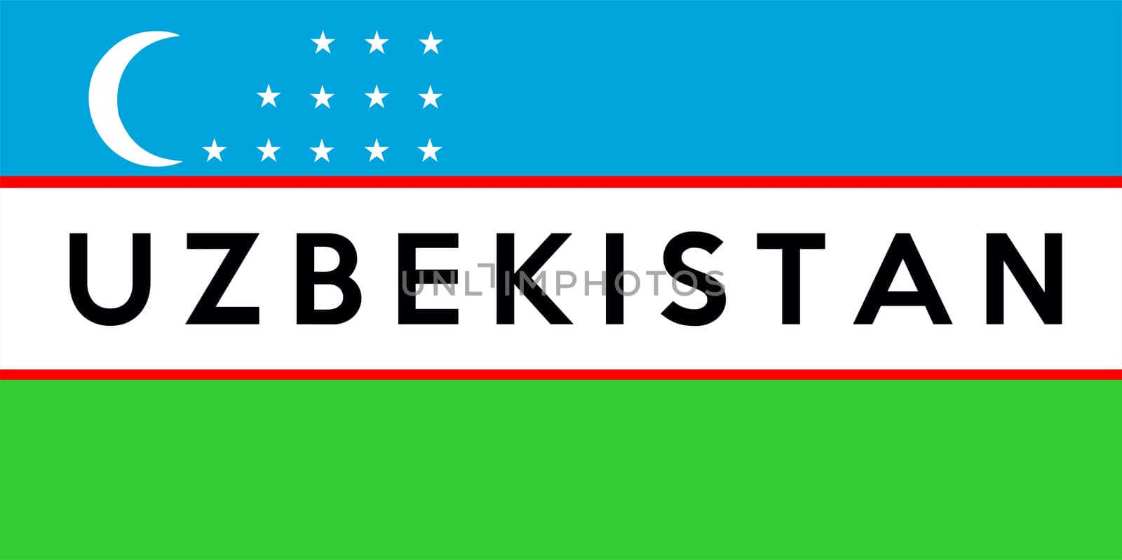very big size illustration country flag of Uzbekistan