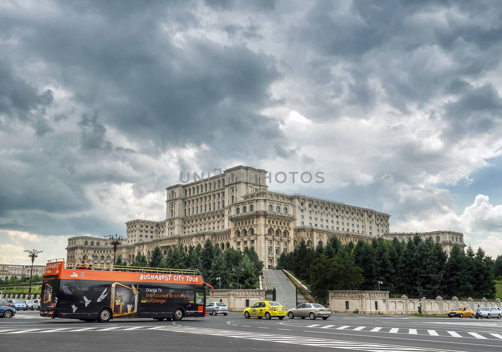 Bucharest, Romania - July 01, 2013: "House of Parliament" or "People's house" in Bucharest. Is the world's largest civilian administrative building on 01 July 2013 in Bucharest, Romania