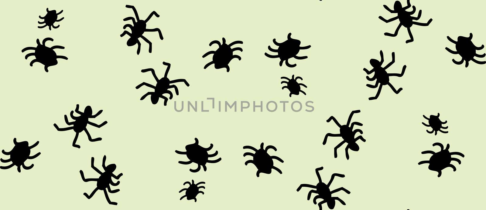 Seamless wallpaper background pattern of various spiders