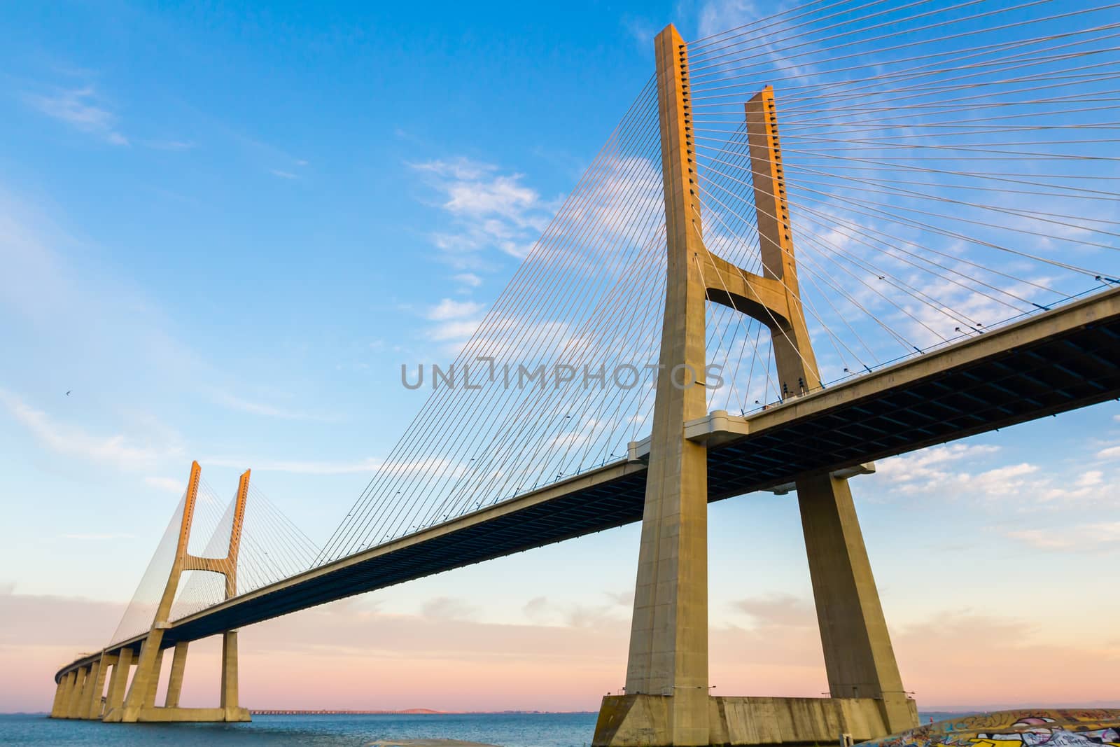 Vasco da Gama Suspension Bridge in Lisbon by 1shostak