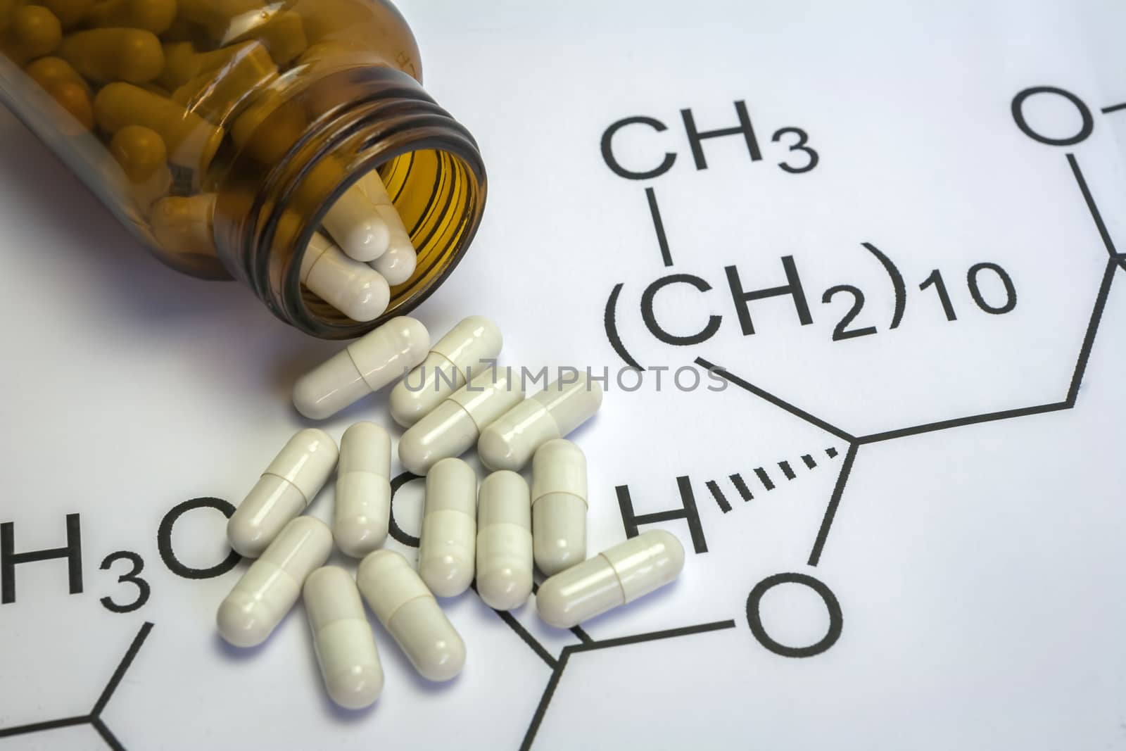 Chemistry science formula and pills, Medicine symbol