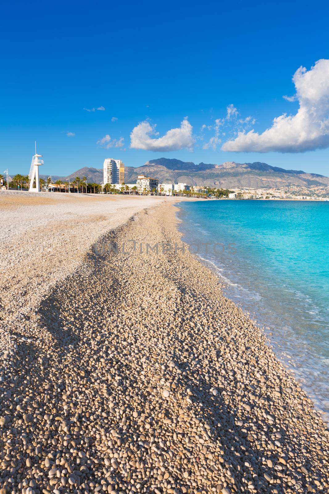 Altea Playa del Albir of white stones in Alicante Spain by lunamarina