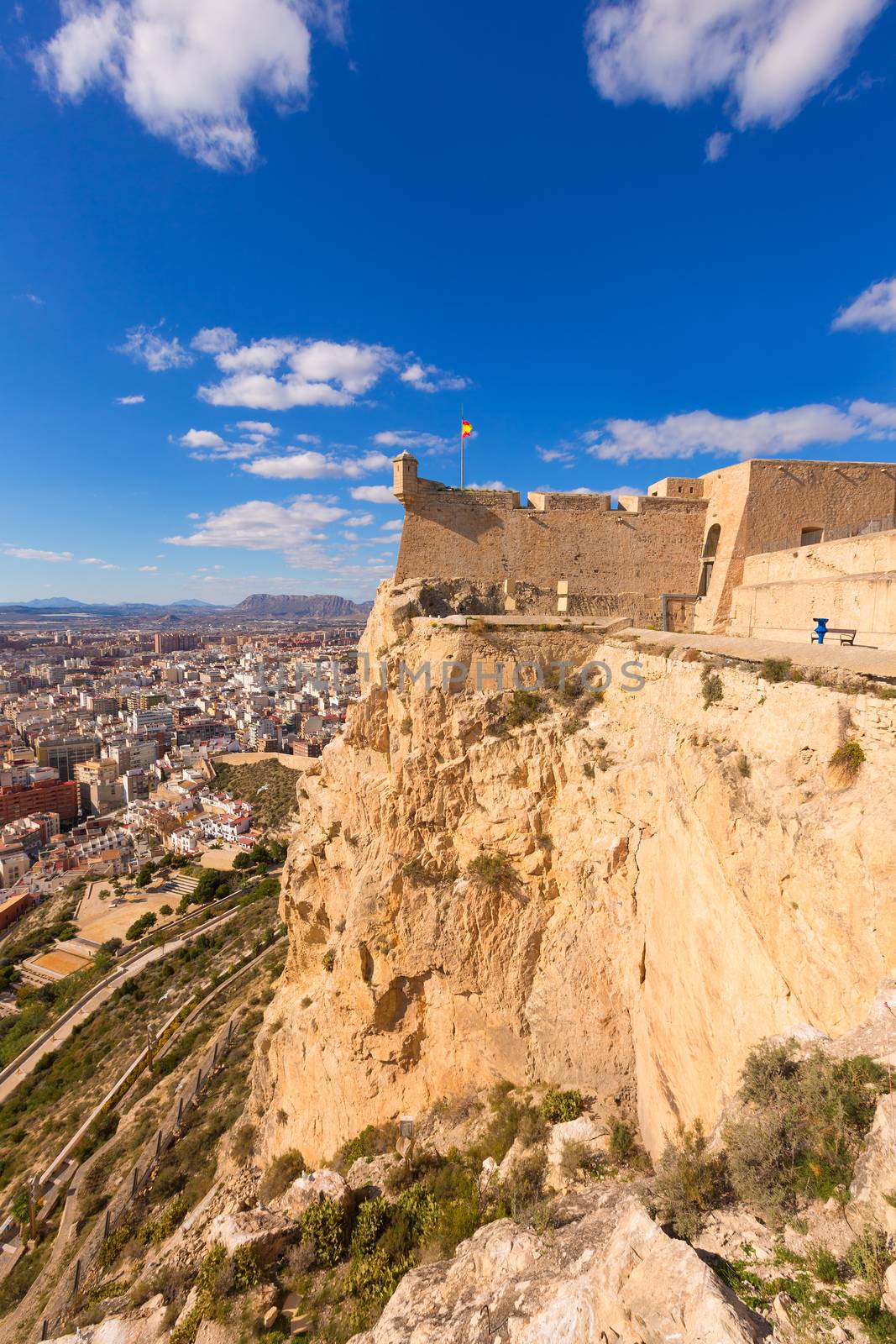 Alicante skyline aerial from Santa Barbara Castle Spain by lunamarina