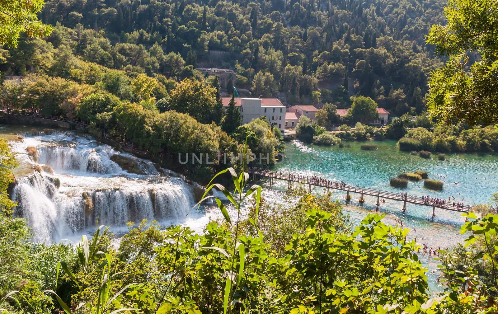 Waterfalls in Krka National Park in Croatia