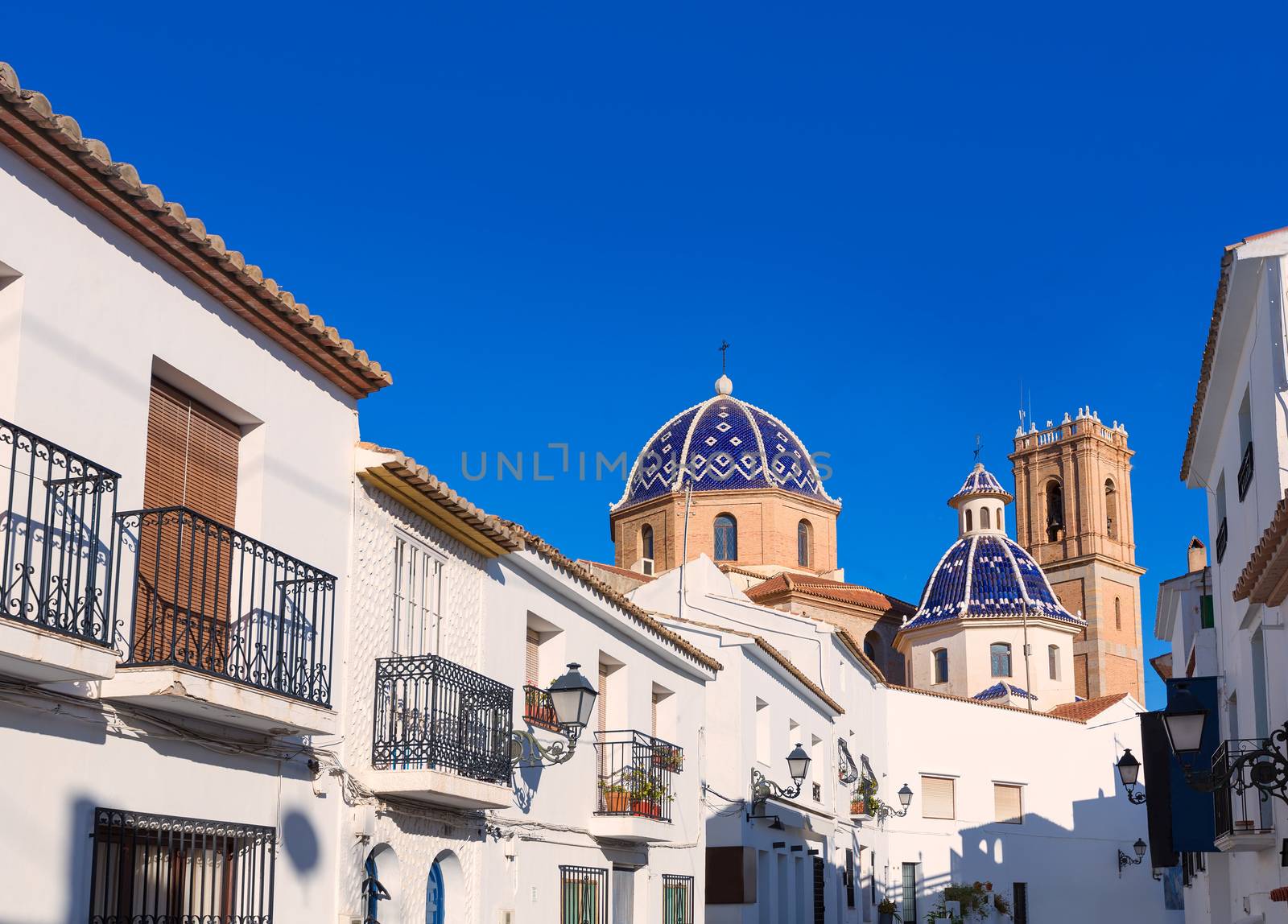 Altea old village Church typical Mediterranean at Alicante by lunamarina