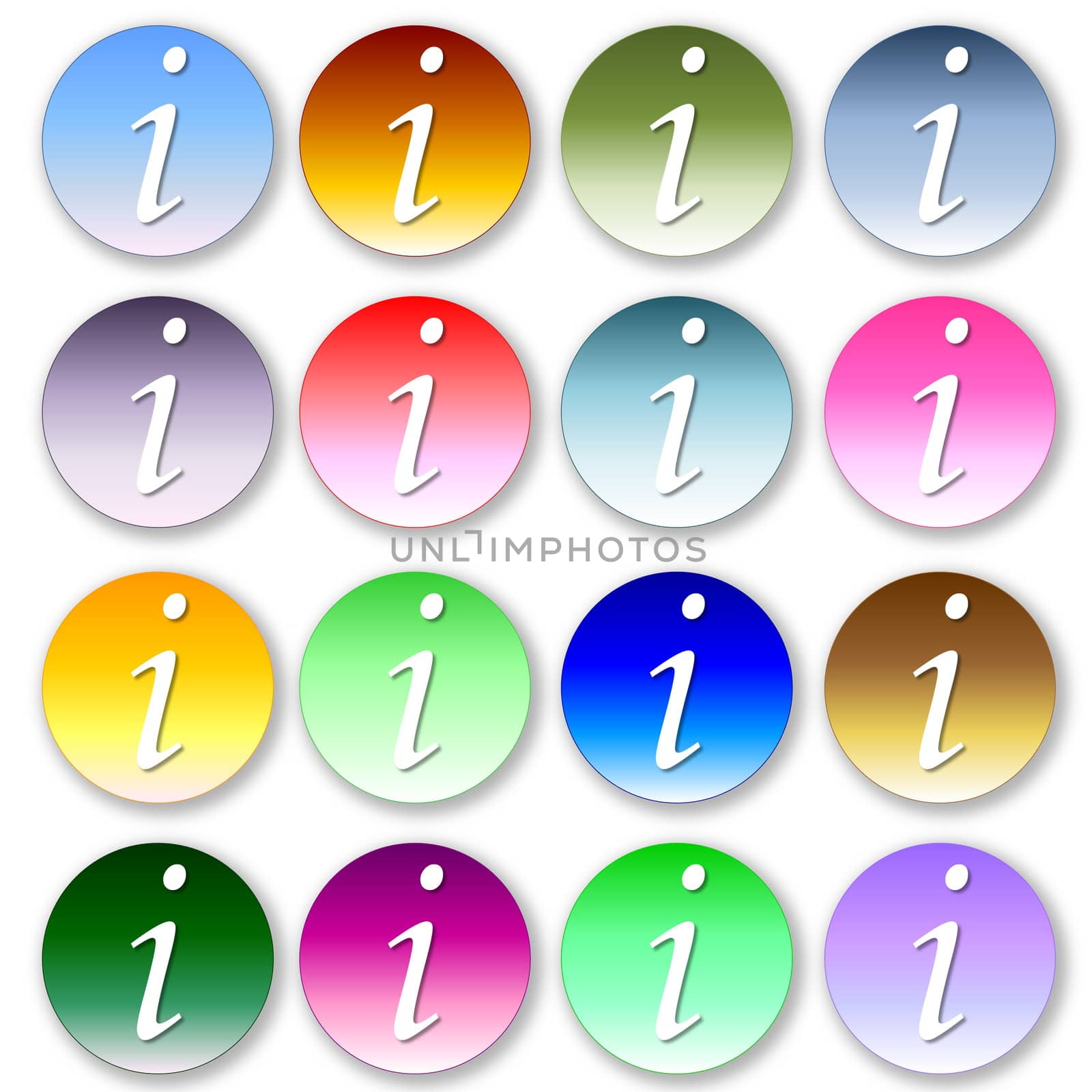 Set of colorful information icons by Elenaphotos21