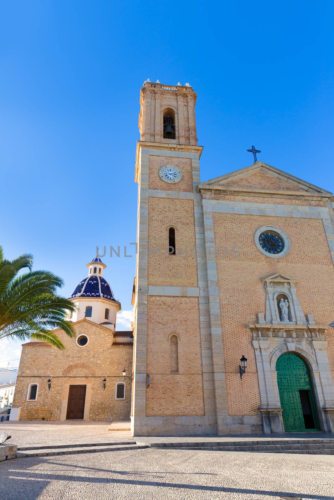 Altea old village Church typical Mediterranean at Alicante Spain