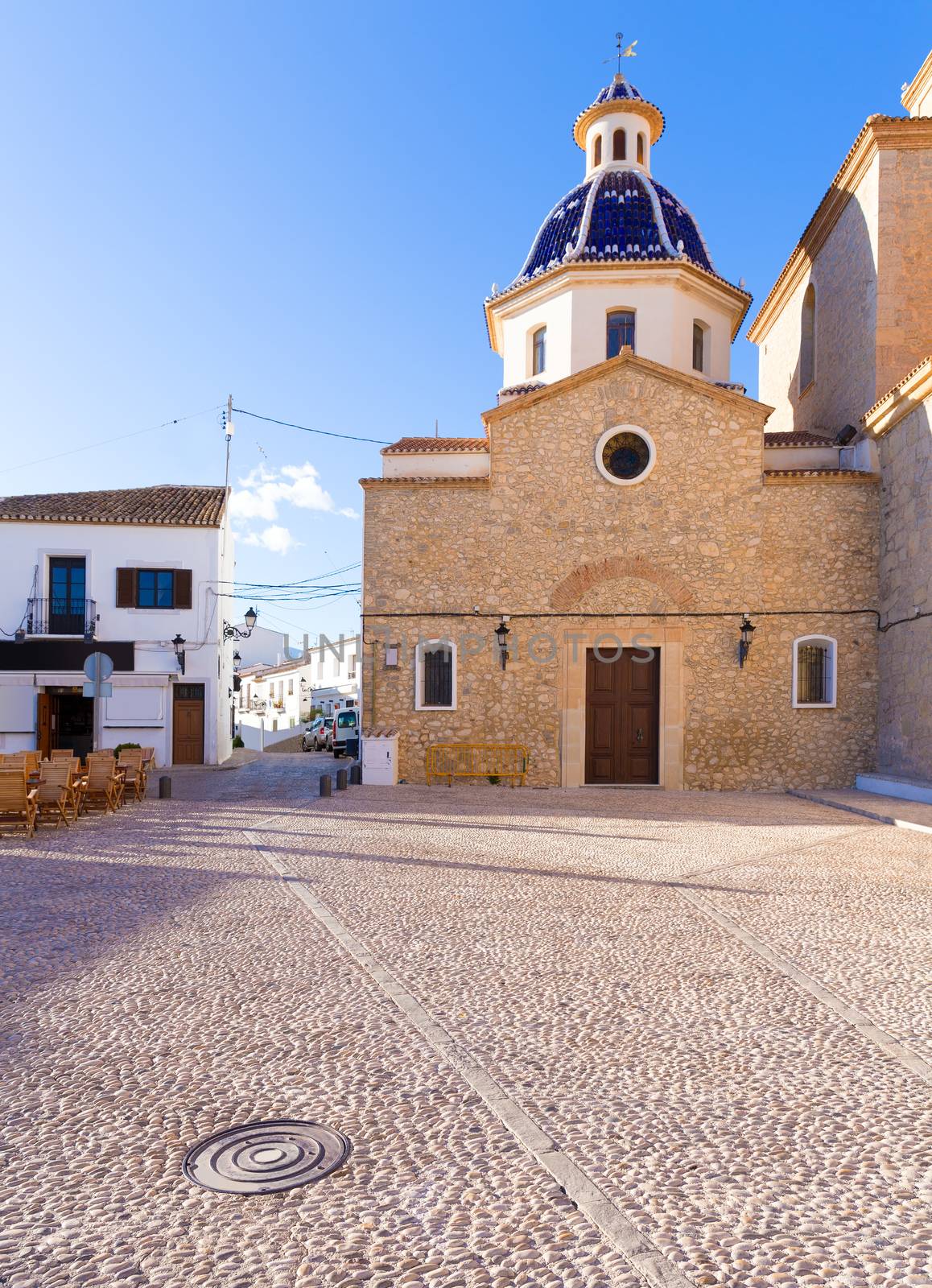 Altea old village Church typical Mediterranean at Alicante Spain