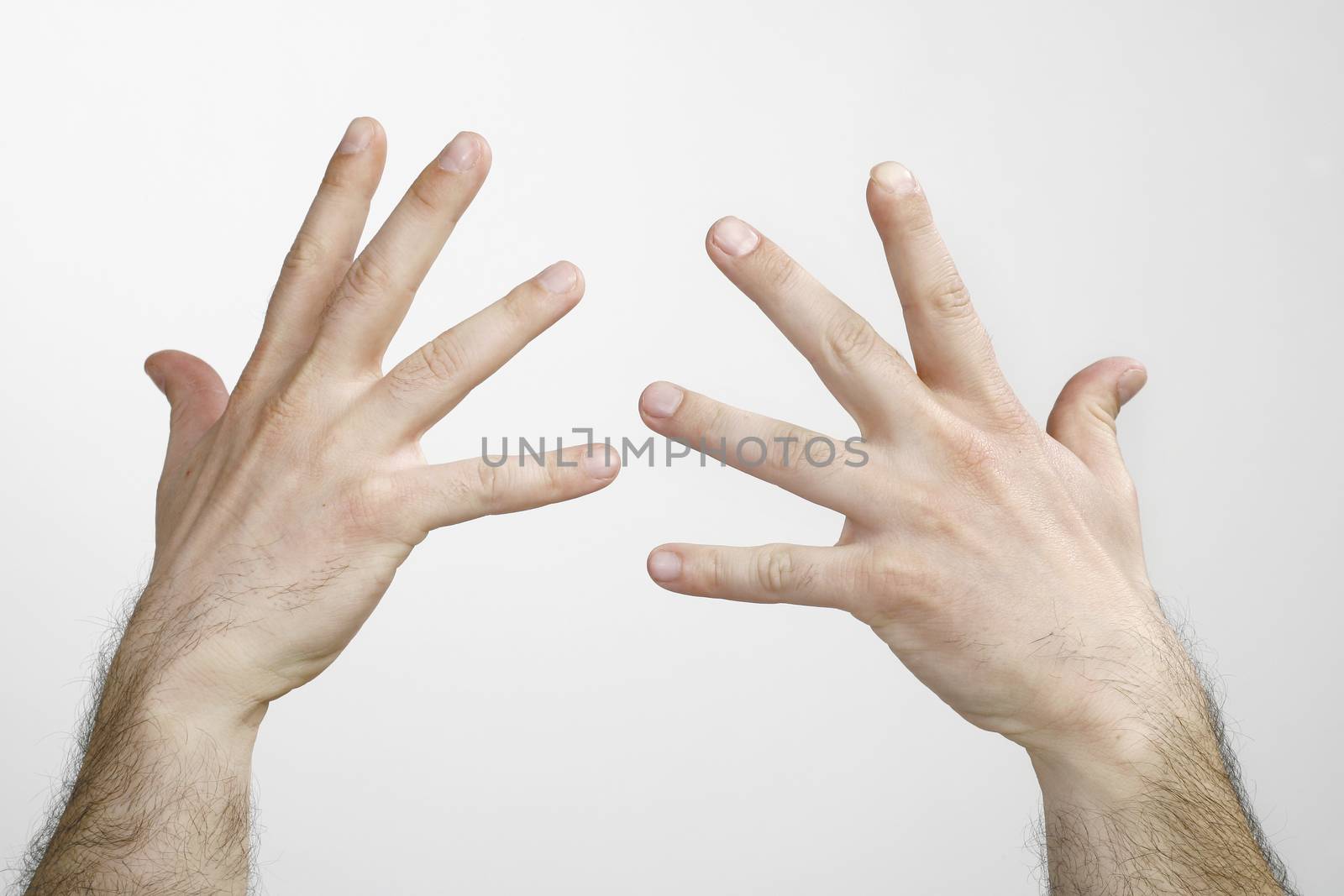 Two Man hands isolated