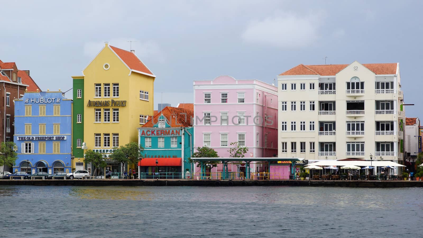 WILLEMSTAD, CURACAO - DECEMBER 10, 2013: Panorama of Punda district on December 10, 2013 in Willemstad, Curacao, ABC Islands,