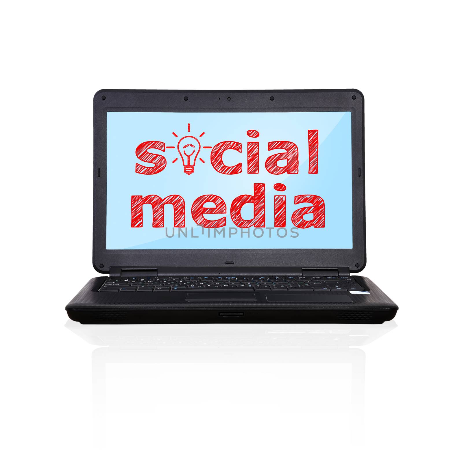 laptop with social media by vetkit