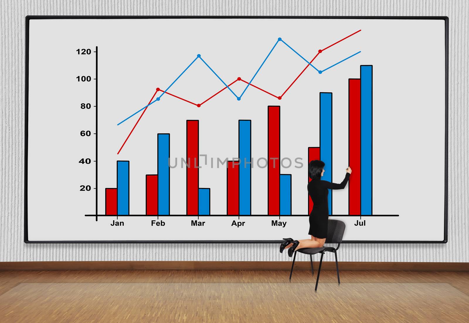 woman drawing chart by vetkit