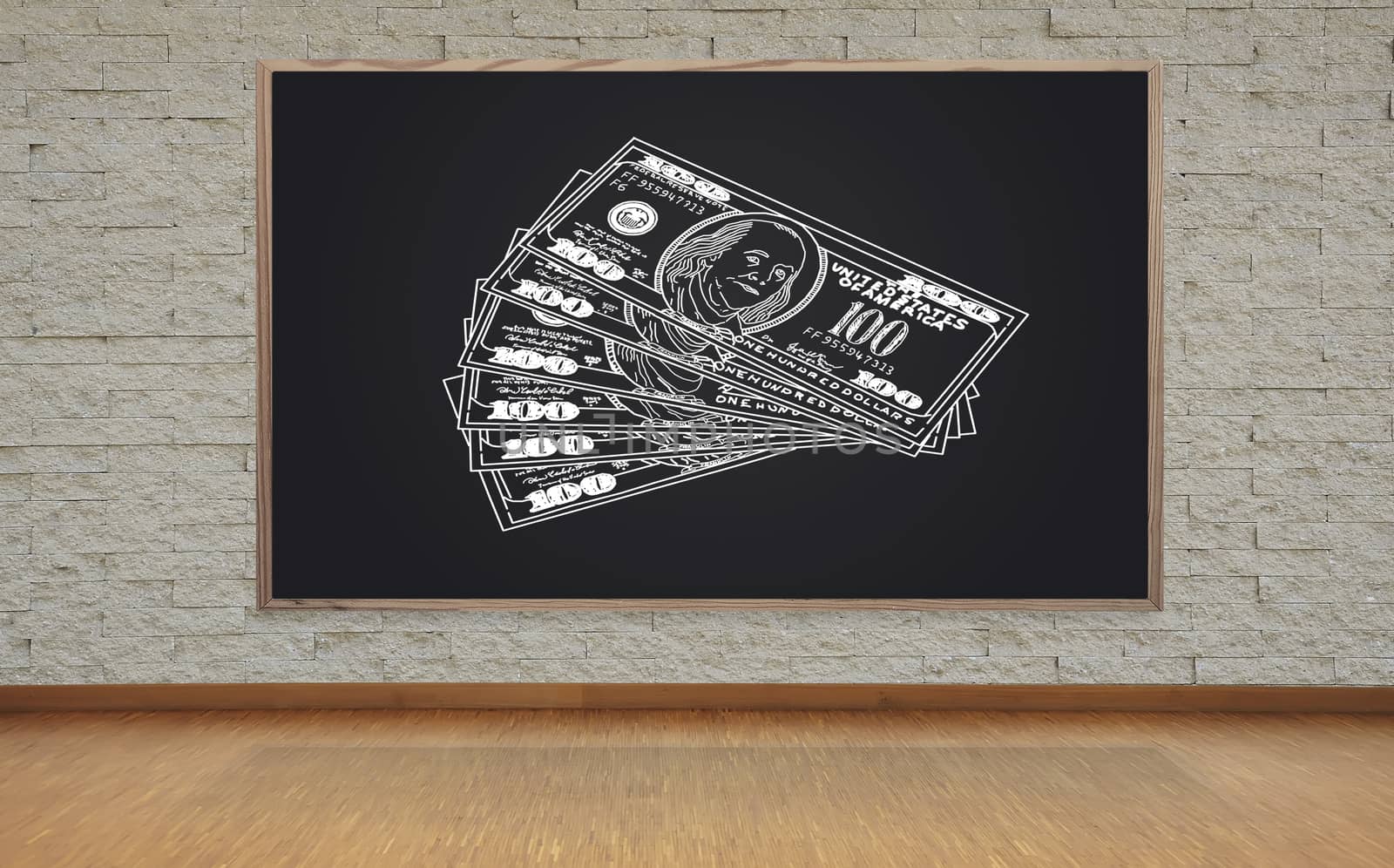 blackboard with money by vetkit