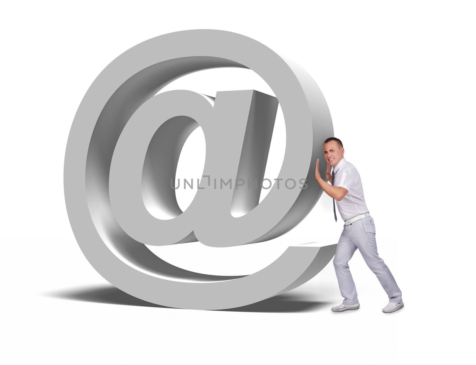 businessman pushing email symbol by vetkit