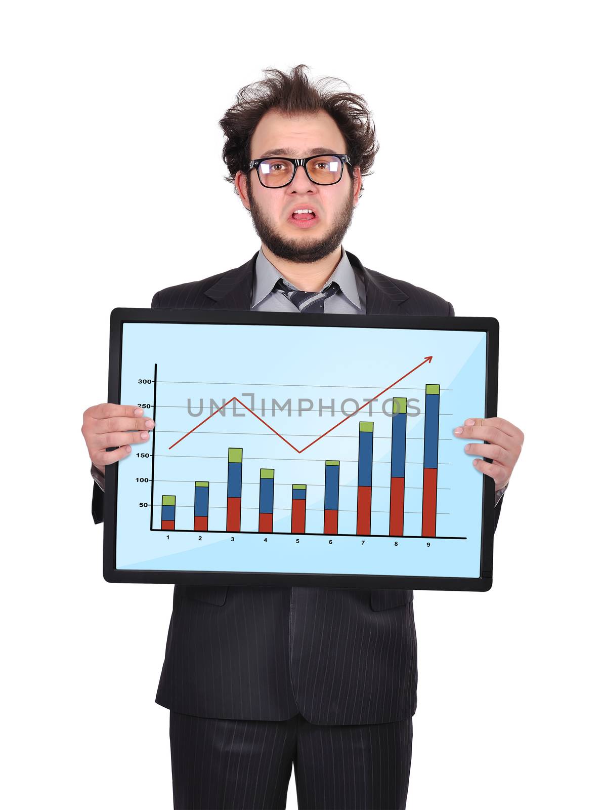 sad businessman and chart by vetkit