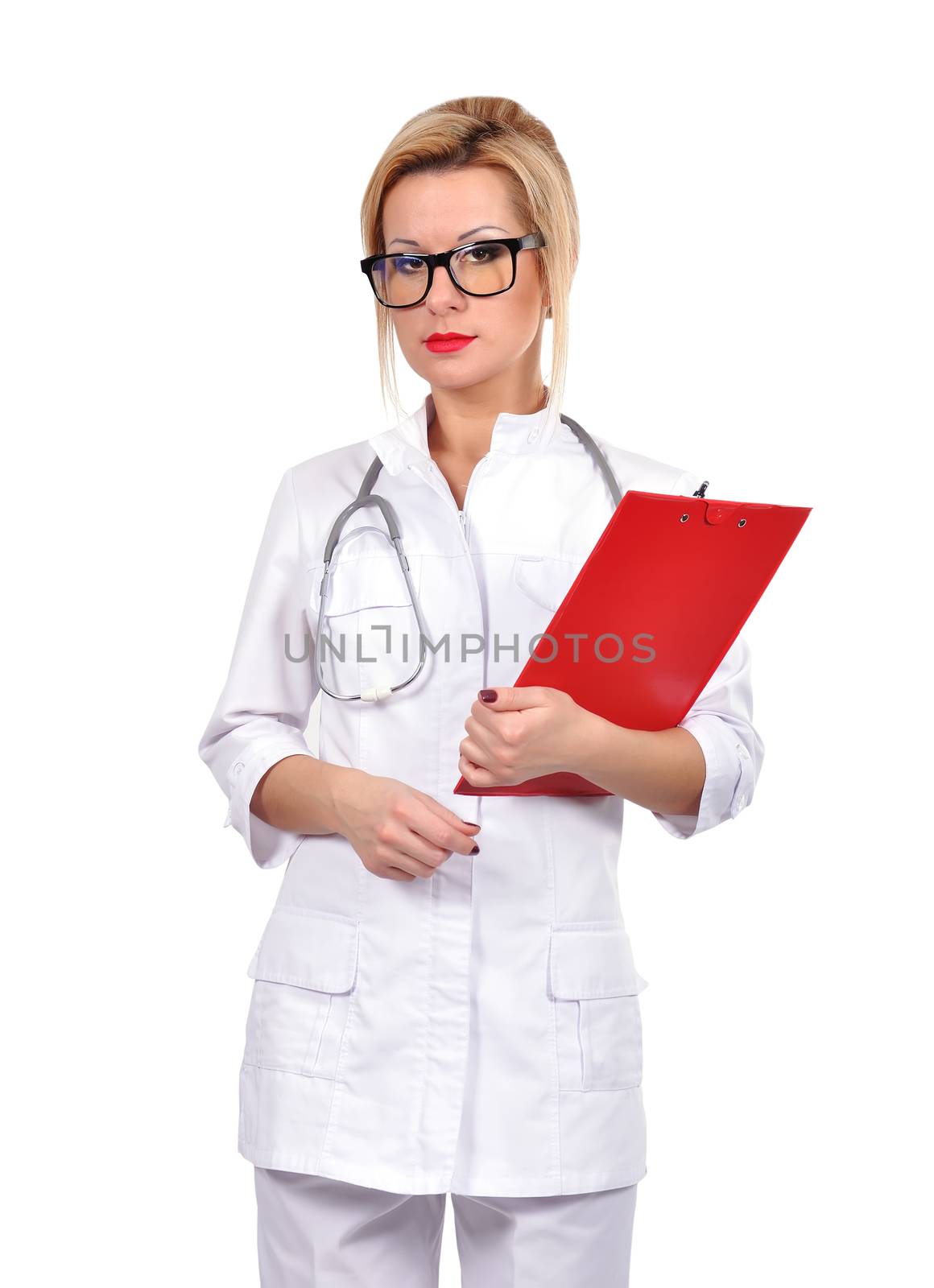 young female doctor with clipboard