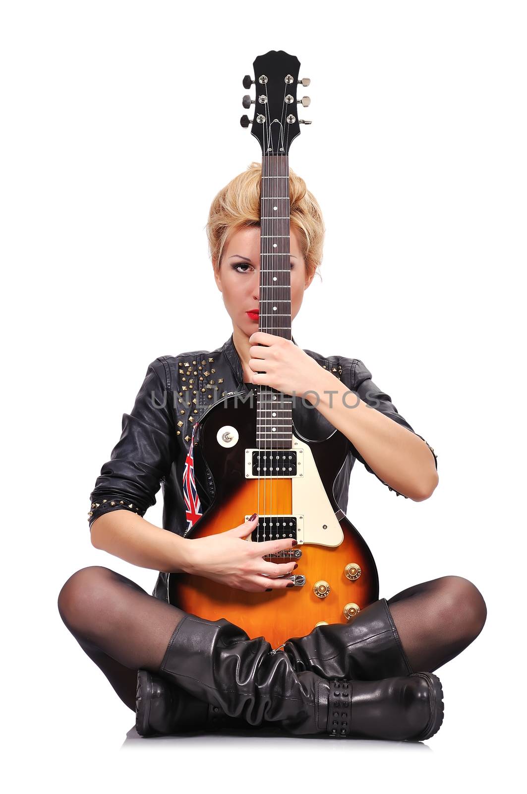 girl with electric guitar by vetkit