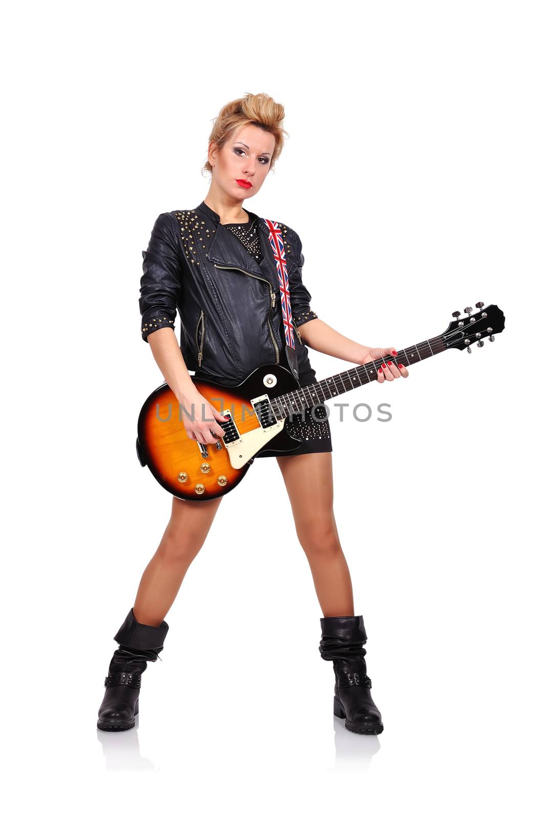 girl playing on guitar by vetkit