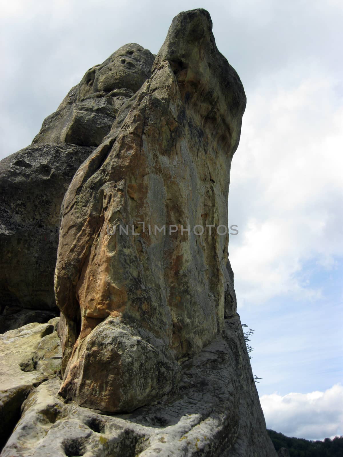 big and picturesque rock in Carpathian mountains