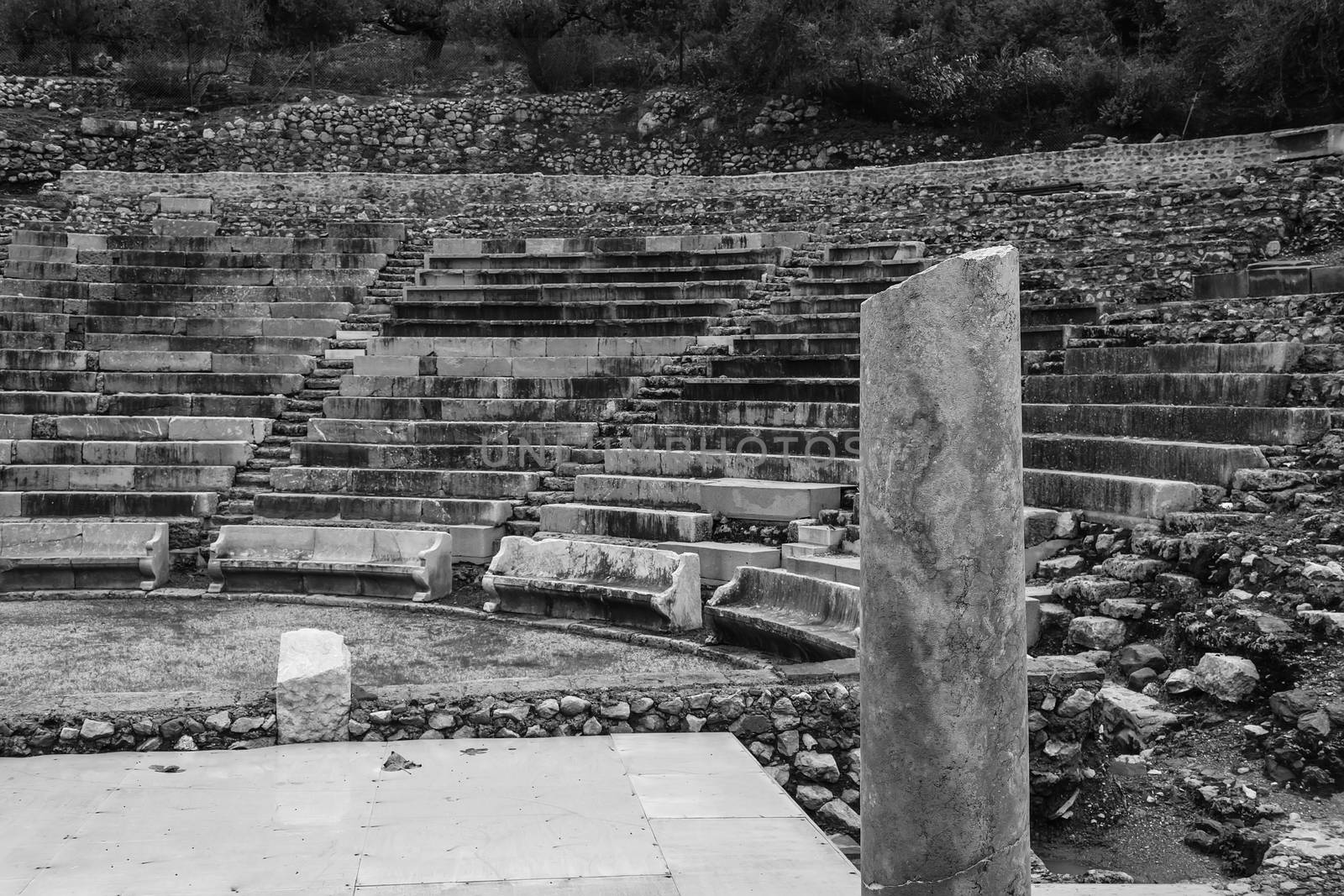 Ruins of small Epidavros theater, peloponnese, greece