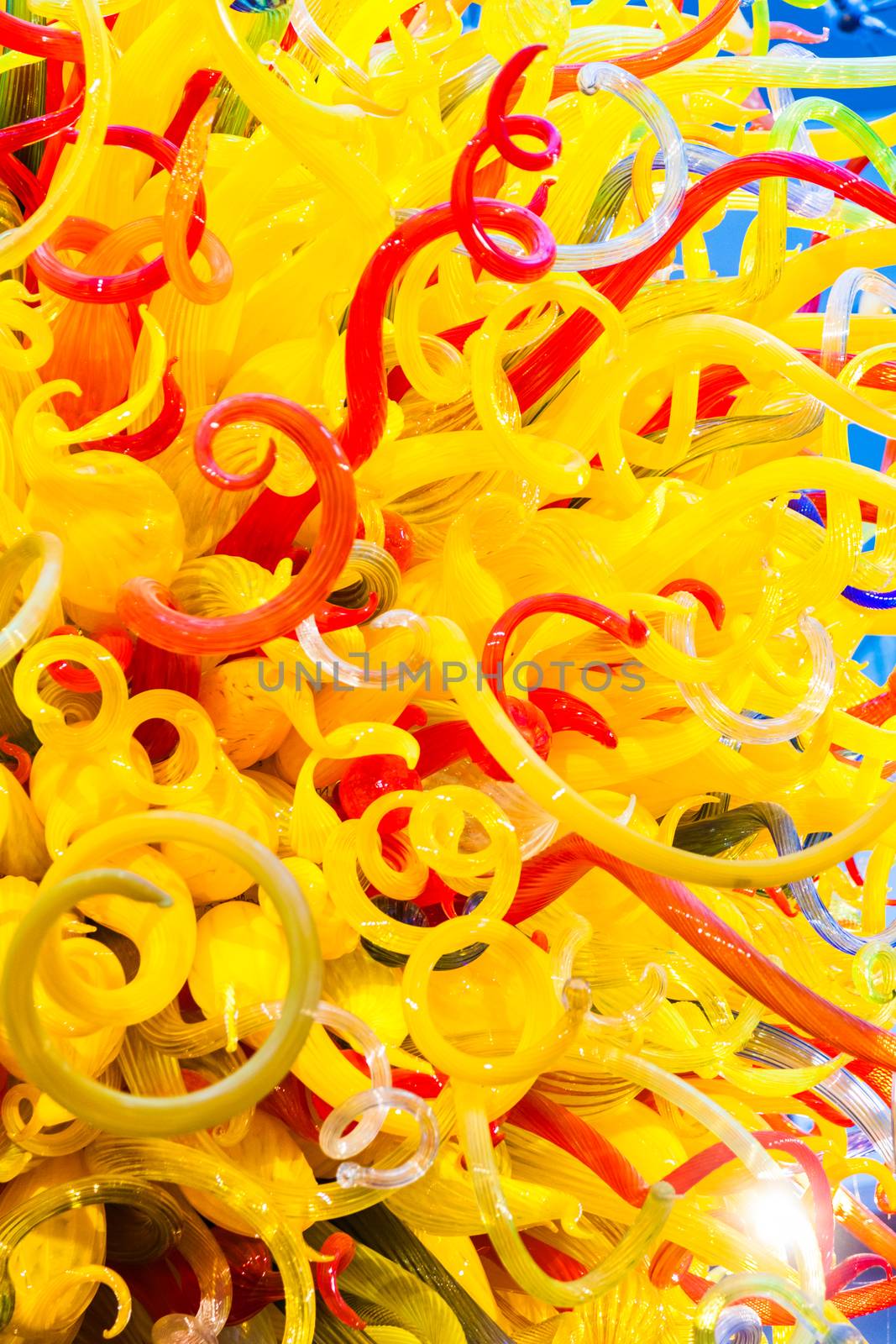 Editorial - Montreal, Canada - The Sun is a sculpture at the Montreal Fine Arts Museum created by Dale Chihuly