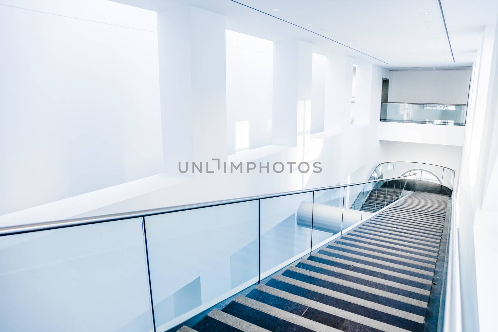 Editorial - Montreal, Canada. Fine Arts Museum Modern Staircase Set with Natural sun light.