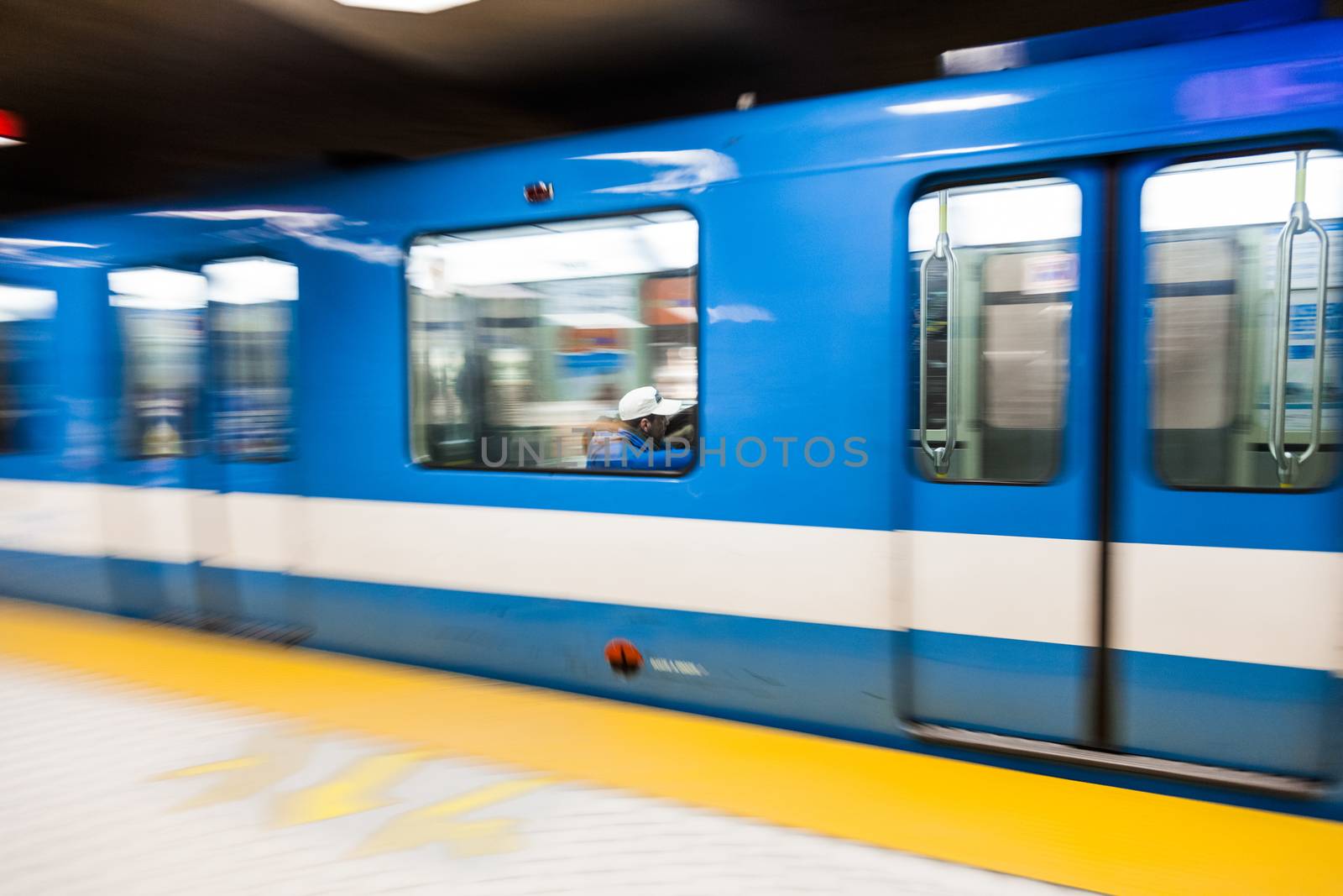 Montreal Metro Train with Motion Blur by aetb