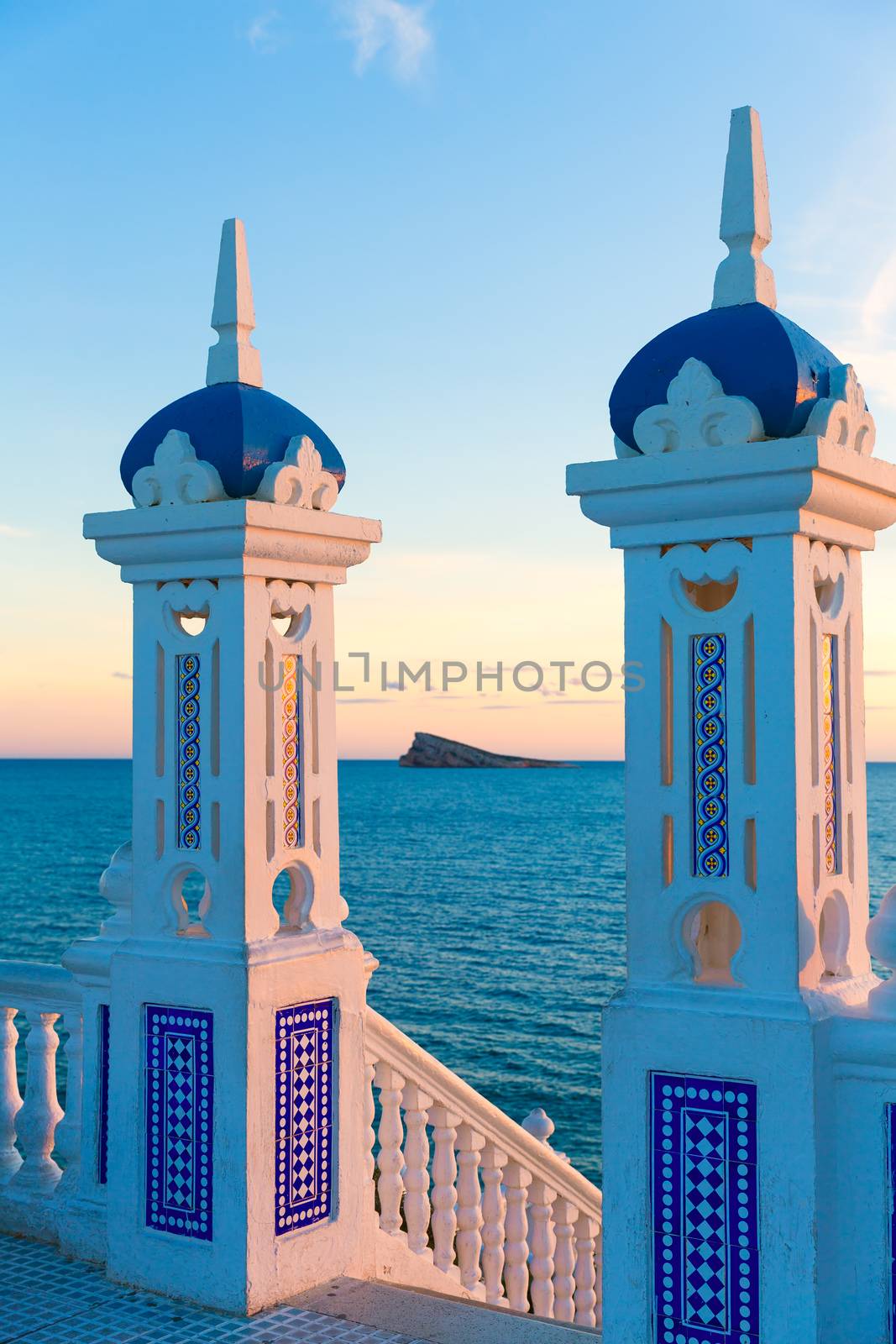 Benidorm sunset Alicante Balcon Mediterraneo in Spain Valencian community