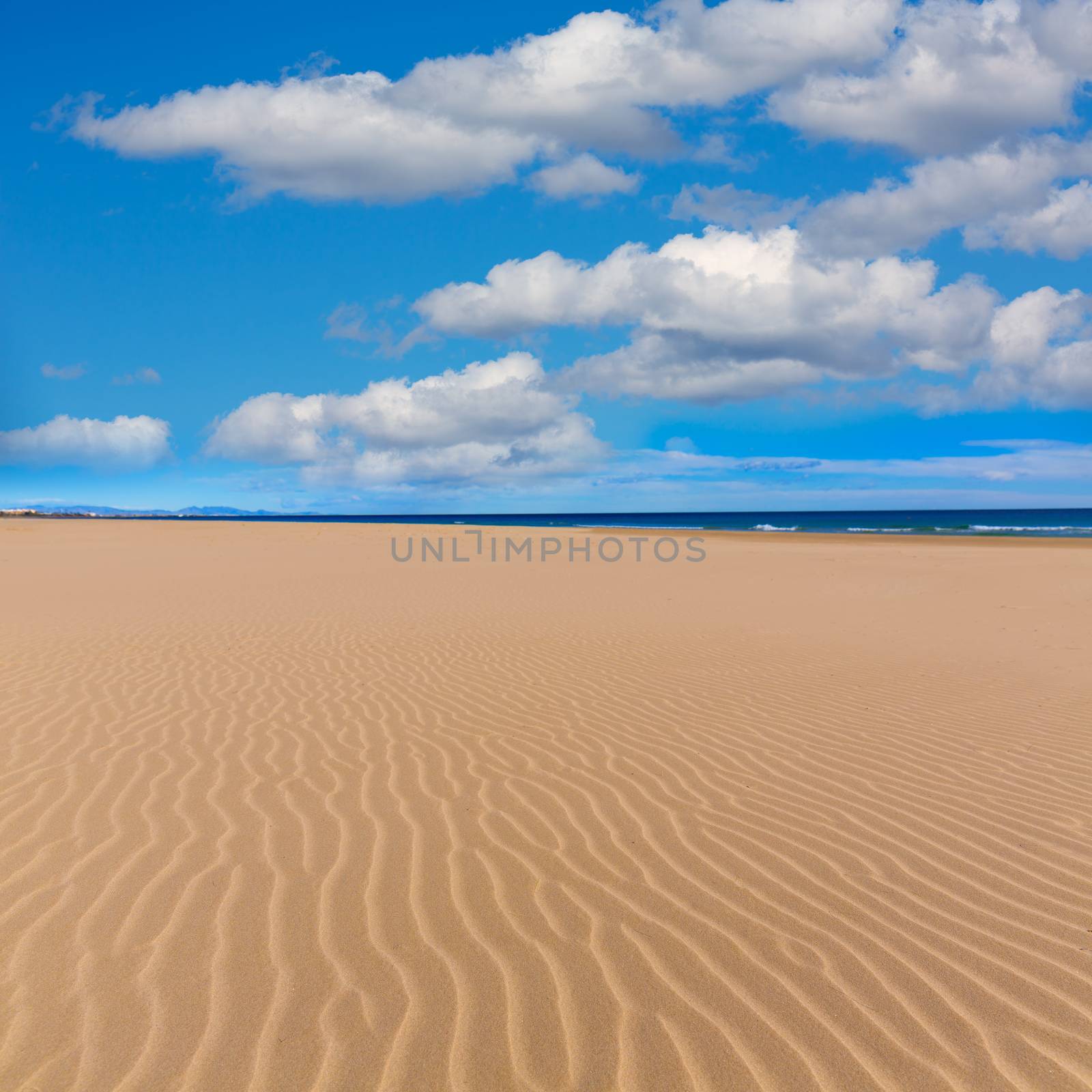 Canet de Berenguer beach in Valencia in a sunny day at mediterranean Spain