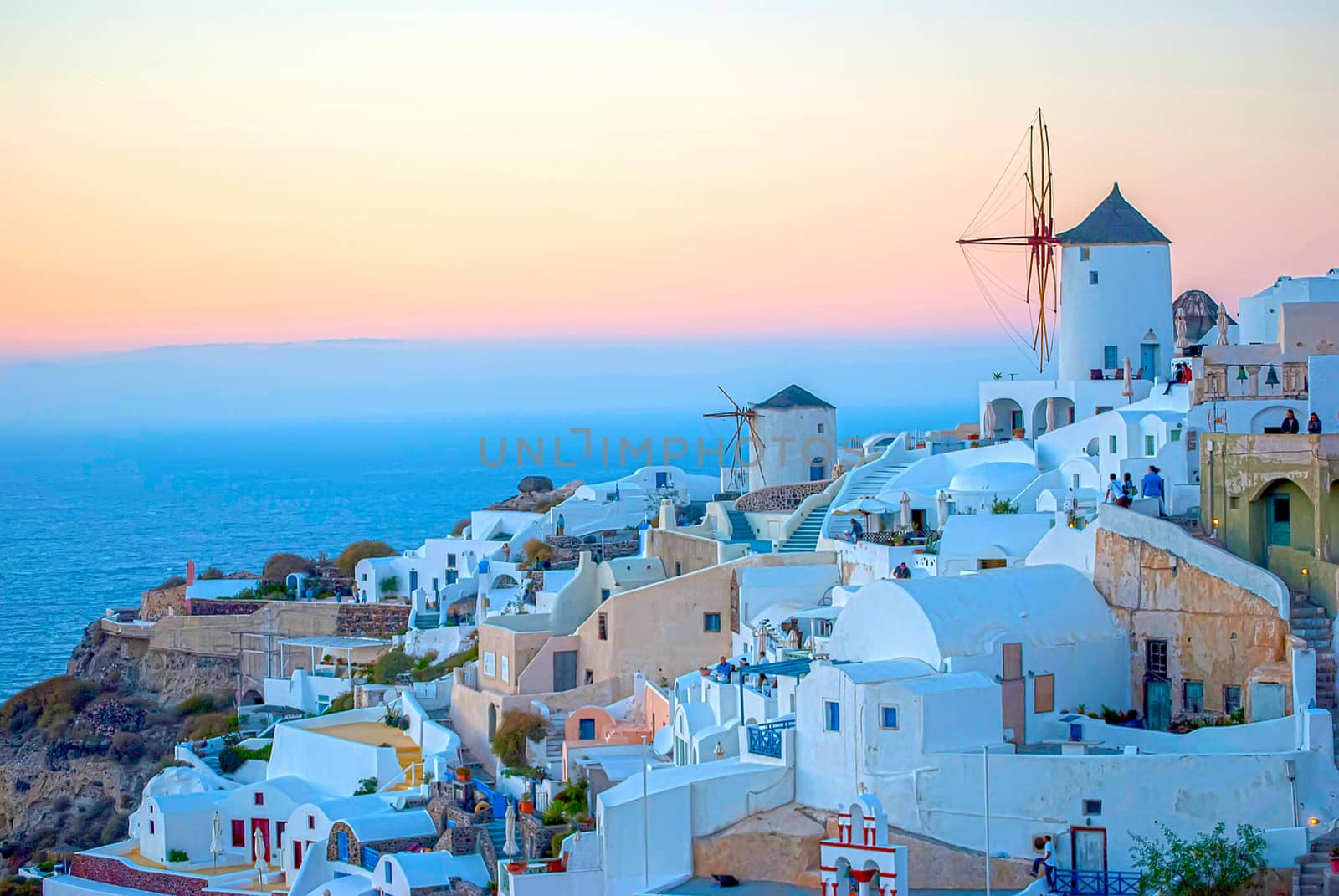 Oia Santorini Greece famous with romantic and beautiful sunsets