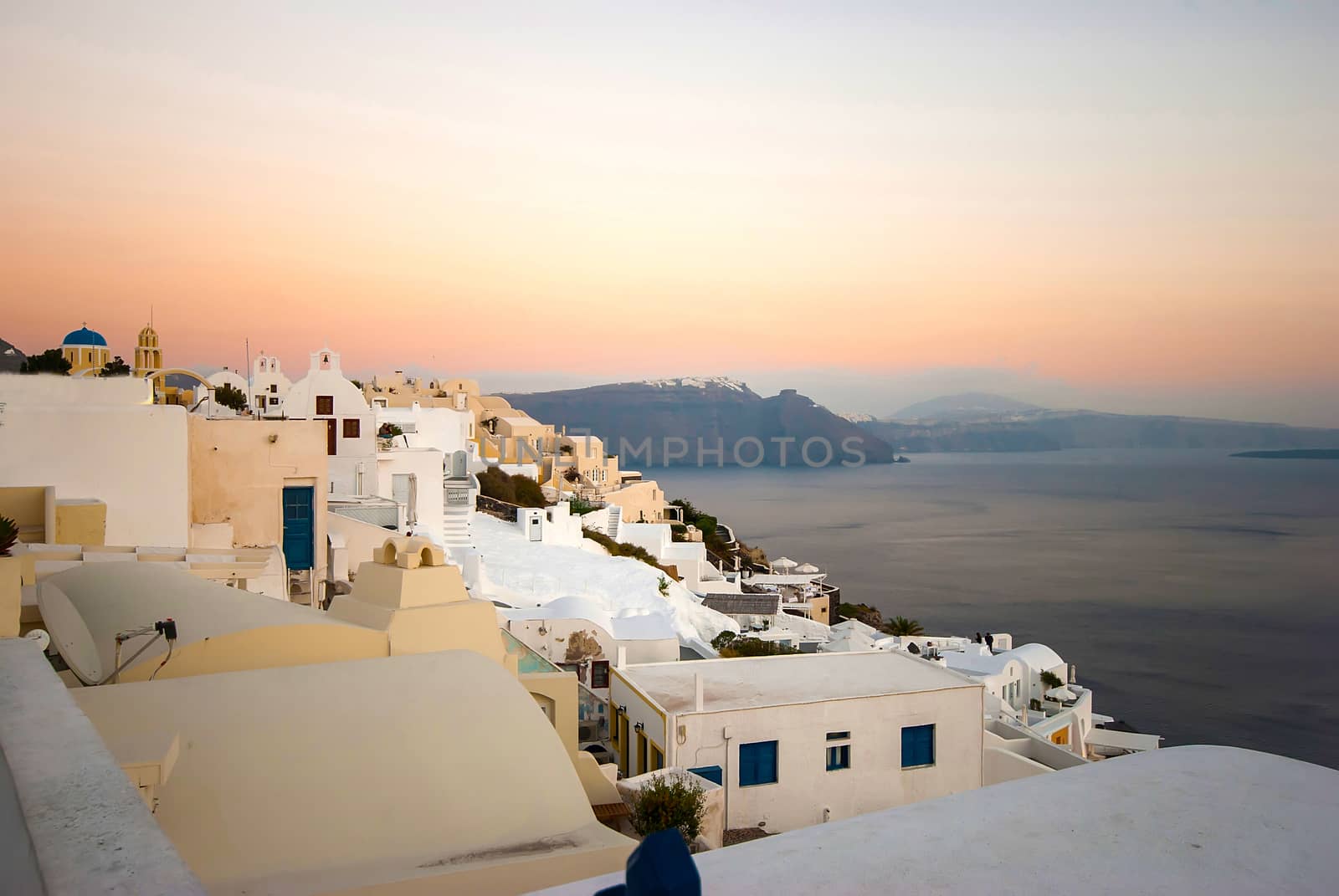 Oia Santorini Greece famous with romantic and beautiful sunsets