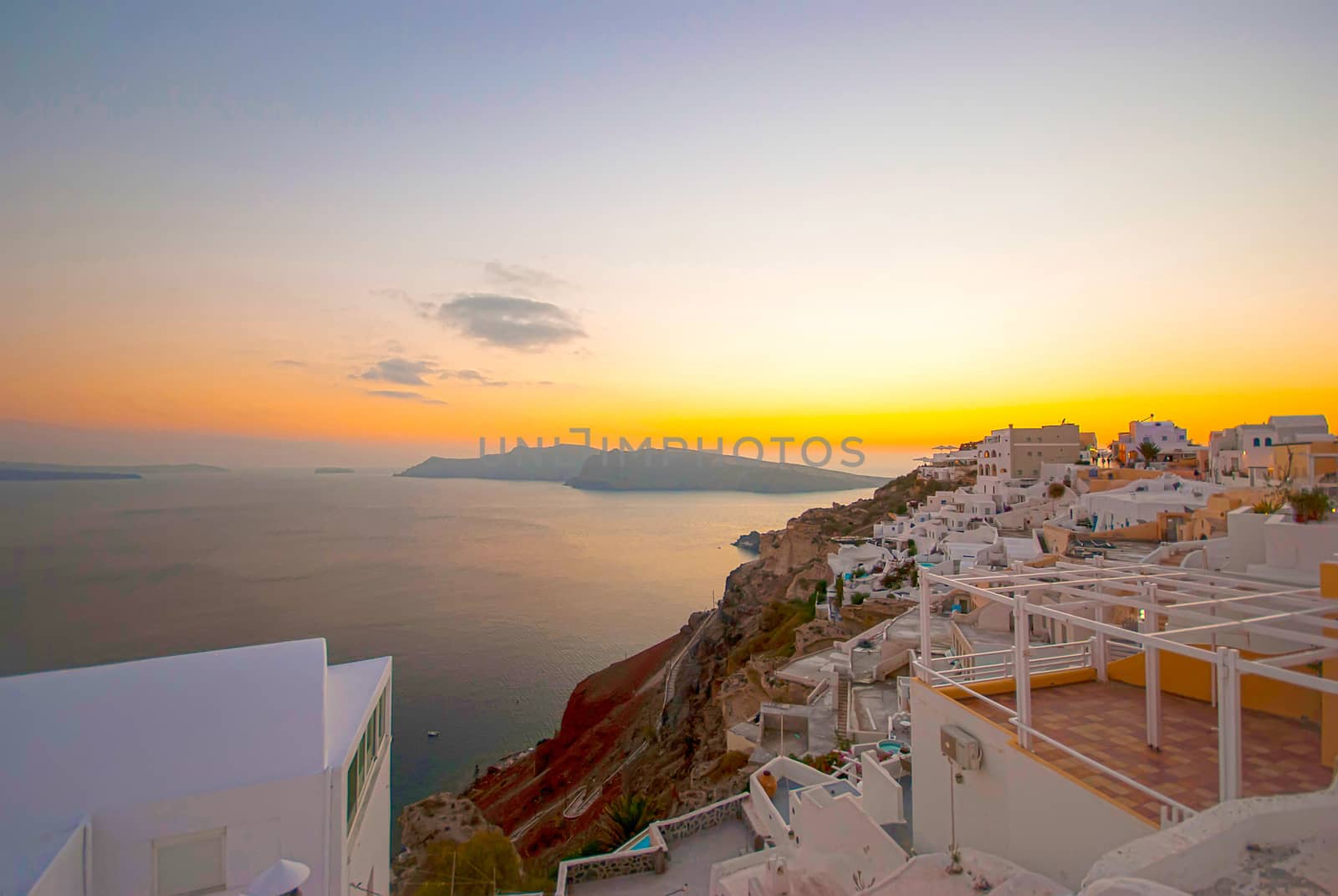 Oia Santorini Greece famous with romantic and beautiful sunsets