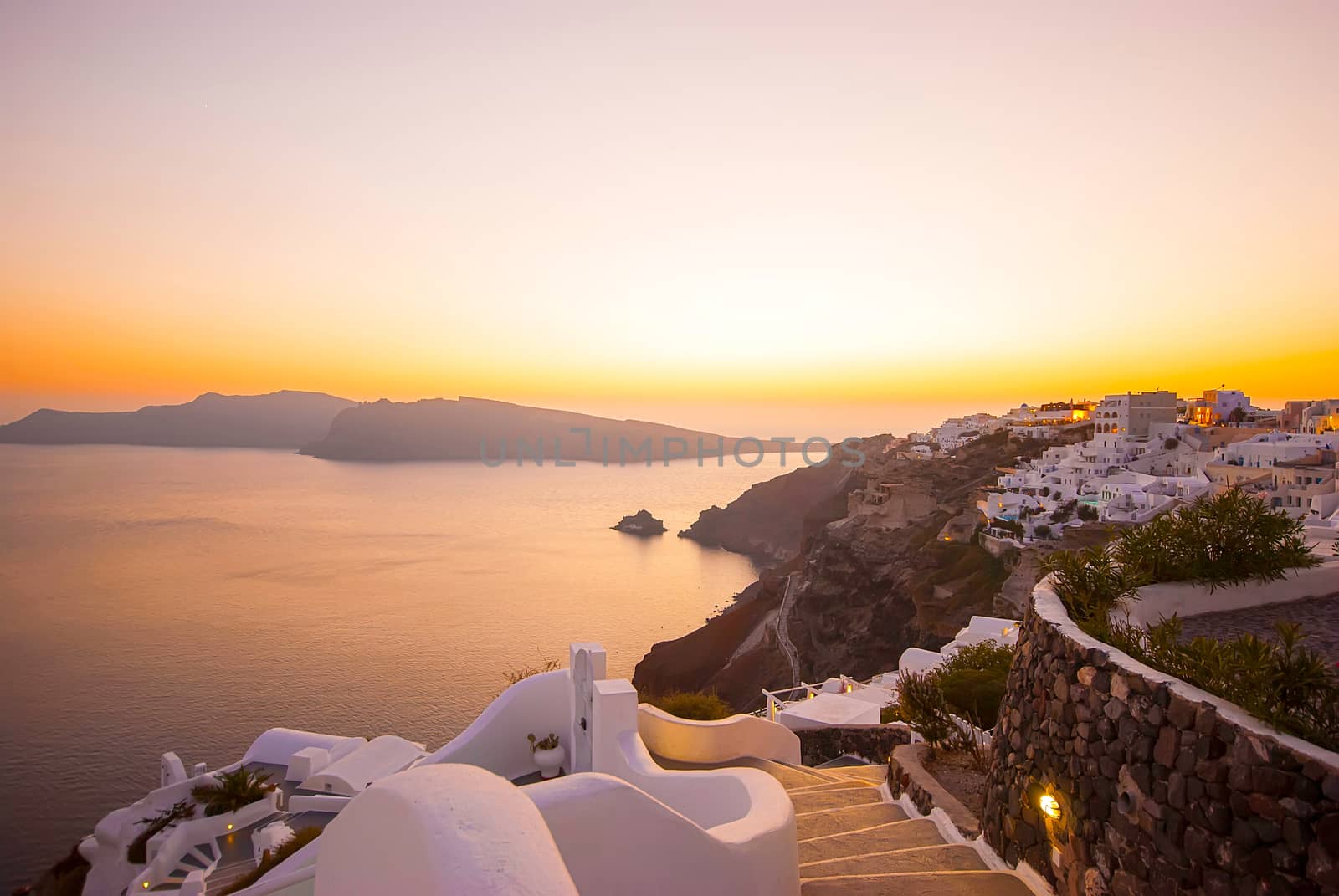 Oia Santorini Greece famous with romantic and beautiful sunsets