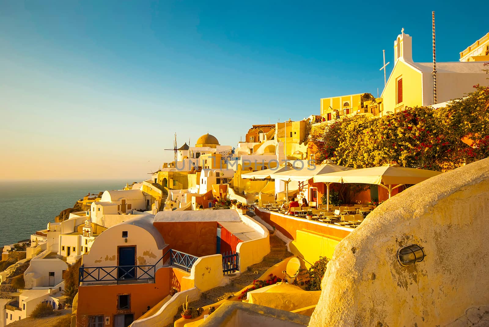 Oia Santorini Greece famous with romantic and beautiful sunsets