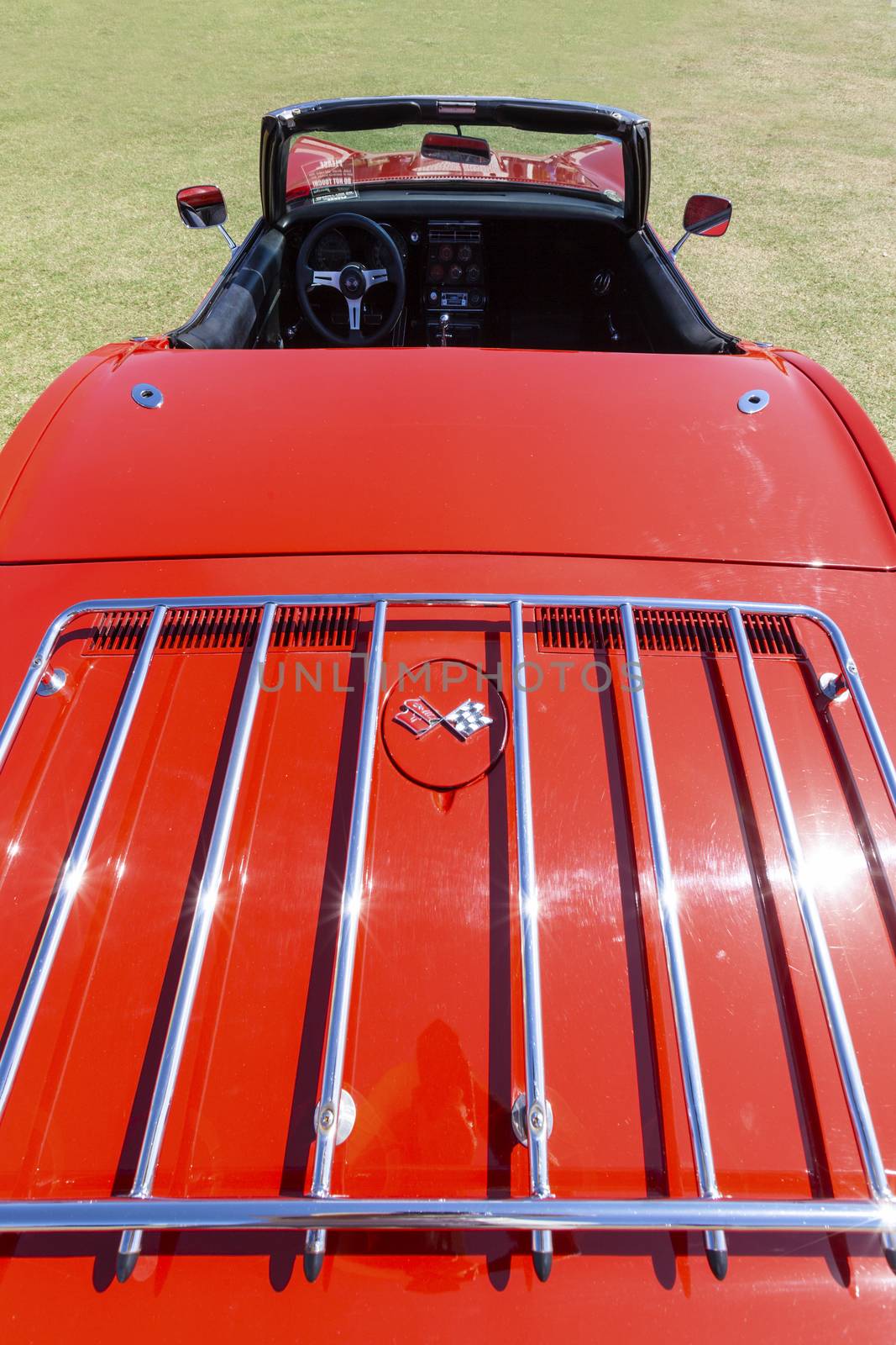 Gold Coast, QLD - SEPTEMBER 16: Chevy Corvettes and others on display at the Gold Coast "Corvettes on Display" classic car show at Gold Coast QLD , Australia September 16, 2013.