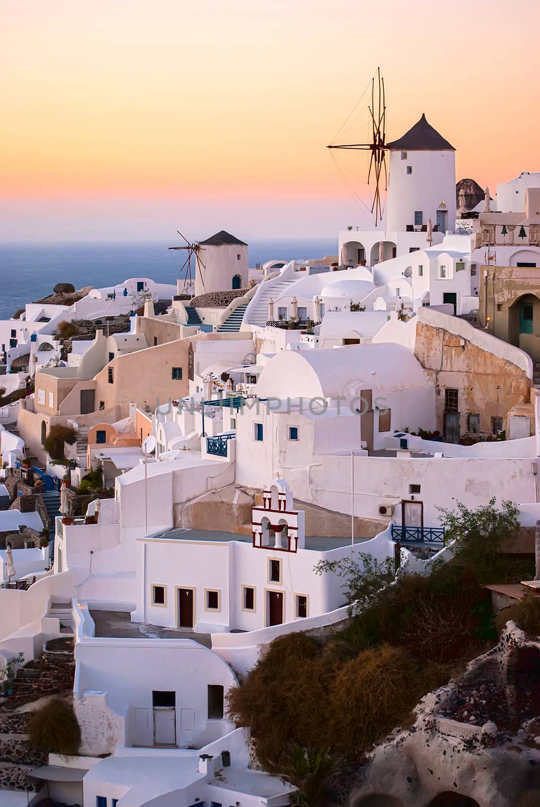 Oia Santorini Greece famous with romantic and beautiful sunsets