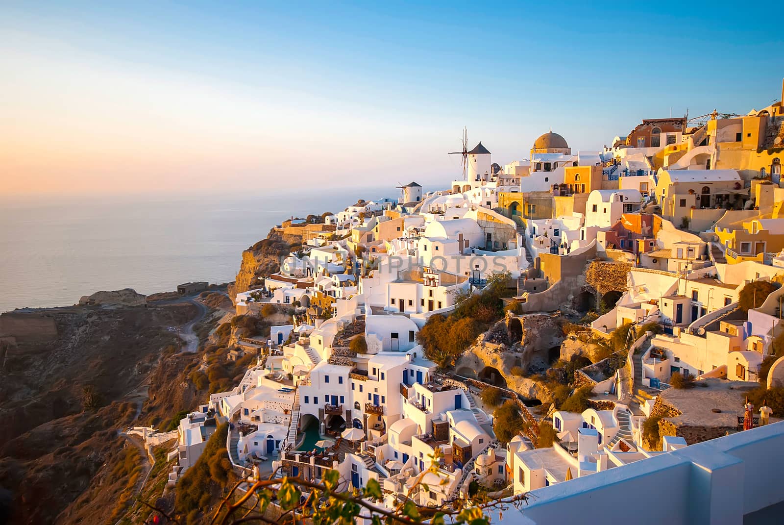 Oia Santorini Greece famous with romantic and beautiful sunsets