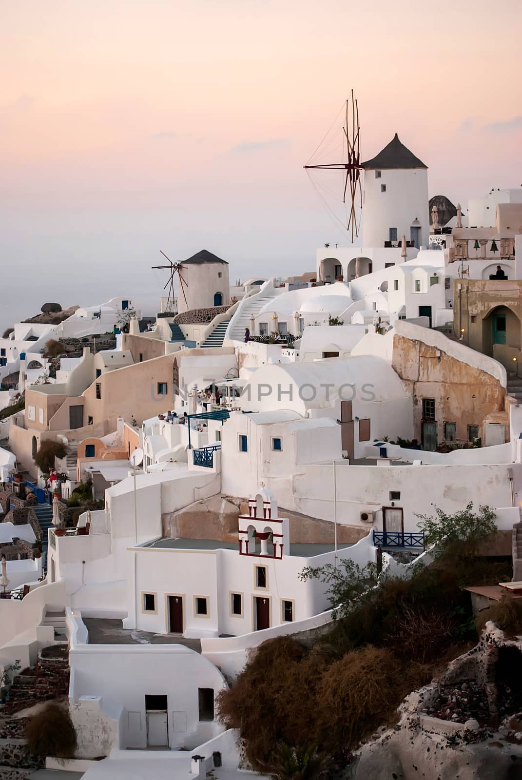 Oia Santorini Greece famous with romantic and beautiful sunsets