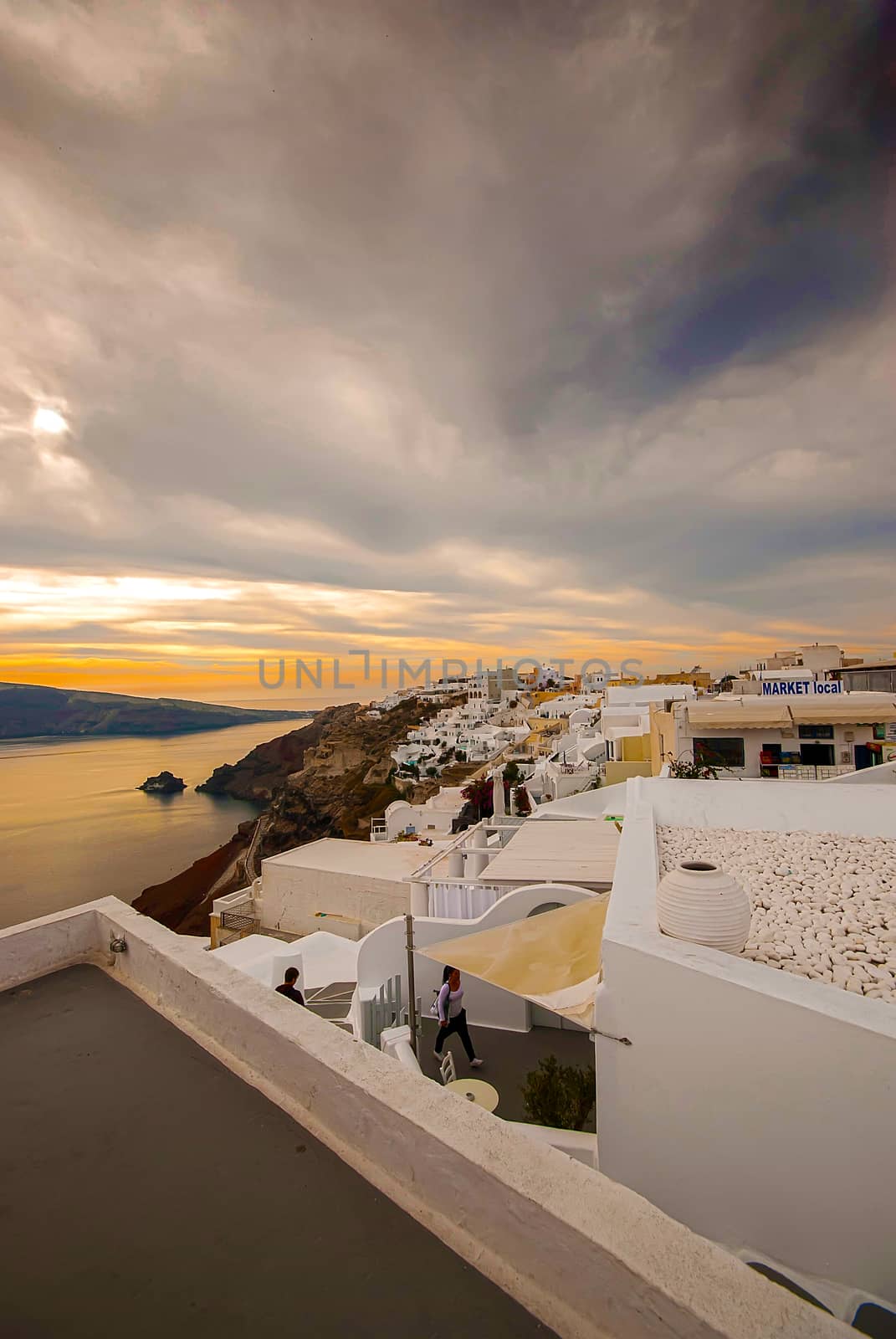 Oia Santorini Greece famous with romantic and beautiful sunsets