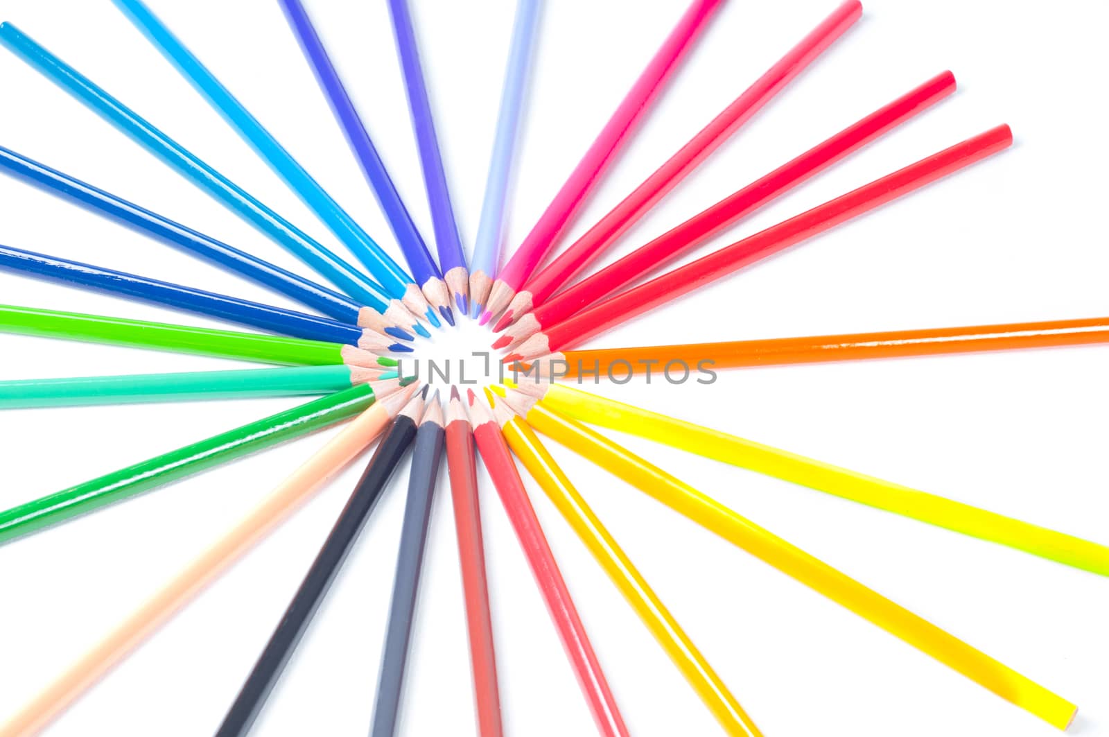 Multicolored pencils laid out by color by anytka