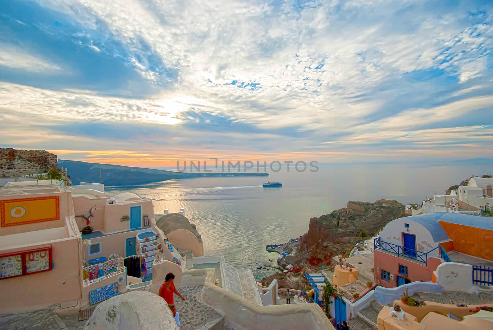 Oia Santorini Greece famous with romantic and beautiful sunsets