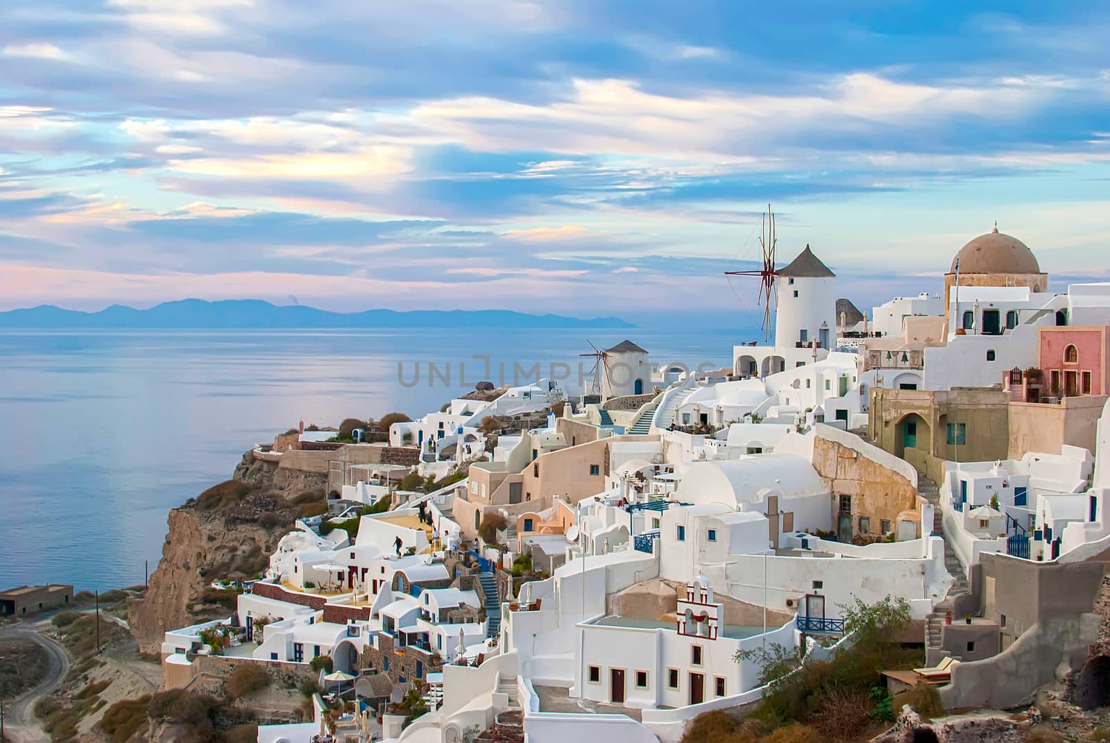 Oia Santorini Greece famous with romantic and beautiful sunsets