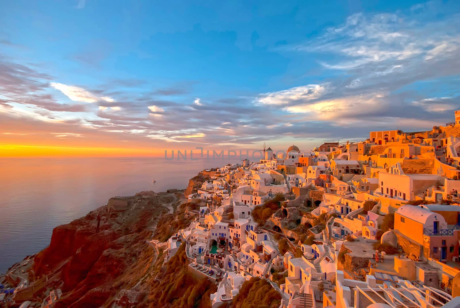 Oia Santorini Greece famous with romantic and beautiful sunsets