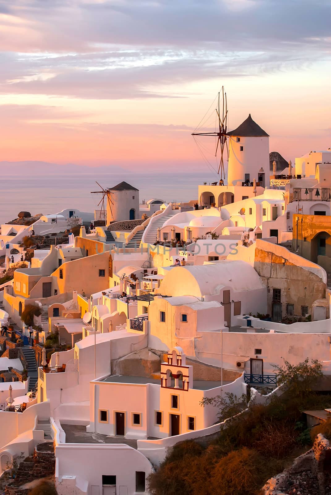 Oia Santorini Greece famous with romantic and beautiful sunsets